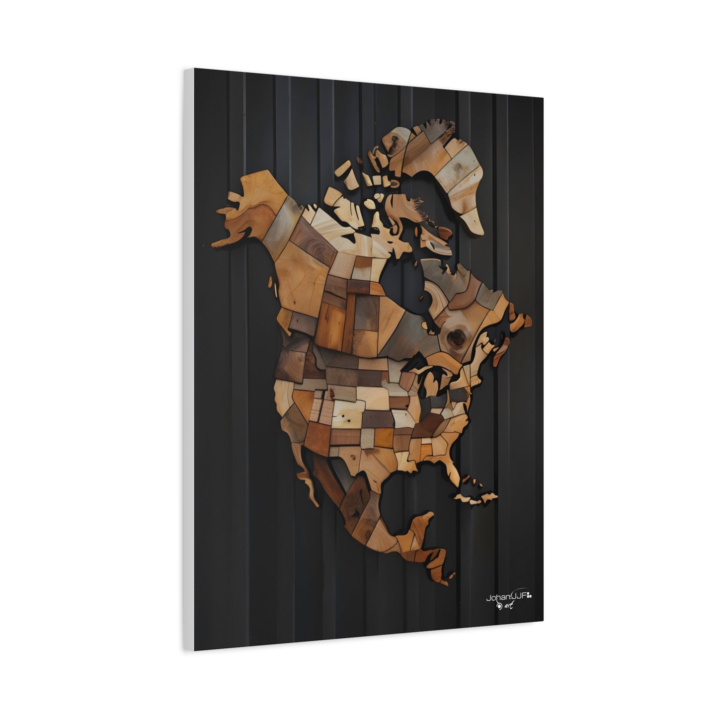 North America & Canada Wooden Continent